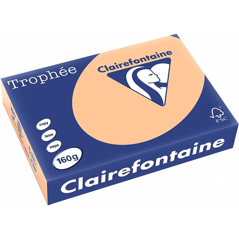 Clairefontaine Trophee Papier 1011C Aprikose 160g/m² DIN-A4 - 250 Blatt