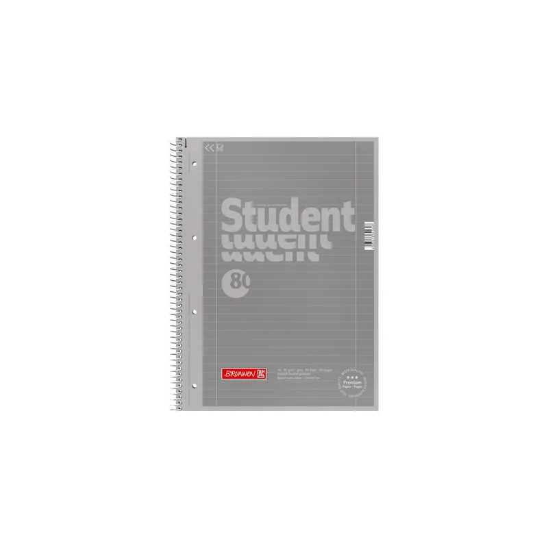 Collegeblock Brunnen Colour Code 67927 - A4 210 x 297 mm silber liniert Lineatur27 10 mm mit Doppelrand 80 Blatt hochweißes Premiumpapier 90 g/m²