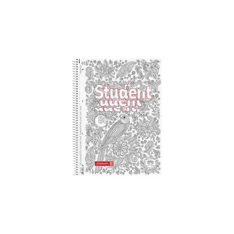 Collegeblock Brunnen Student ZENartMotiv 67427 - A4 210 x 297 mm Deckblatt liniert Lineatur27 10 mm mit Doppelrand 80 Blatt hochweißes Premiumpapier 90 g/m²