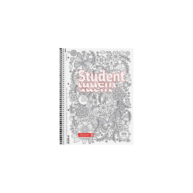 Collegeblock Brunnen Student ZENartMotiv 6742701 - A4 210 x 297 mm Deckblatt liniert Lineatur27 10 mm mit Doppelrand 80 Blatt hochweißes Premiumpapier 90 g/m²