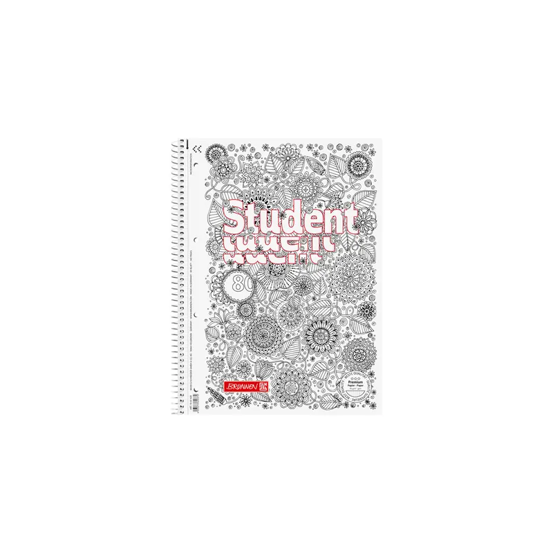 Collegeblock Brunnen Student ZENartMotiv 67428 - A4 210 x 297 mm Deckblatt kariert Lineatur28 5 x 5 mm mit Doppelrand 80 Blatt hochweißes Premiumpapier 90 g/m²