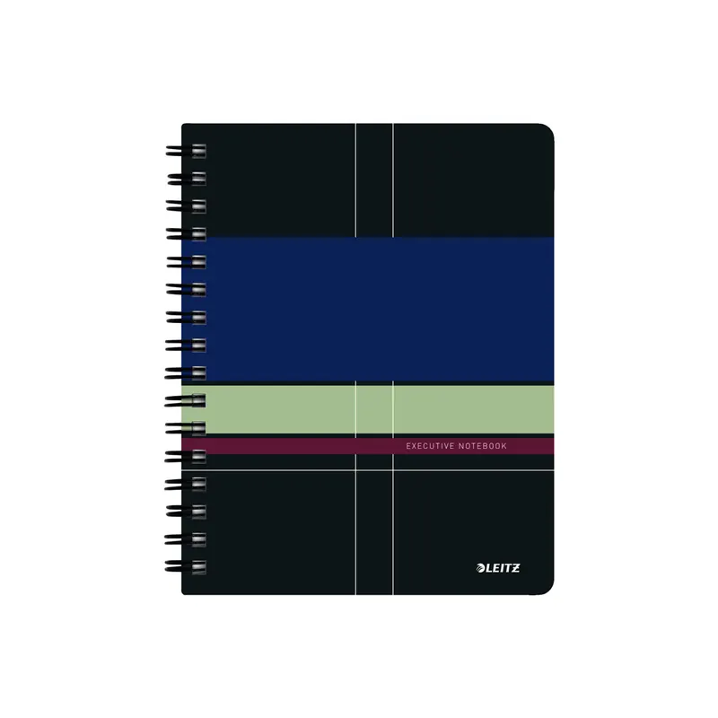 Collegeblock Leitz Executive 4456 - A5 148 x 210 mm schwarz kariert Lineatur05 5 x 5 mm 80 Blatt FSC hochweißes Premiumpapier 90 g/m²