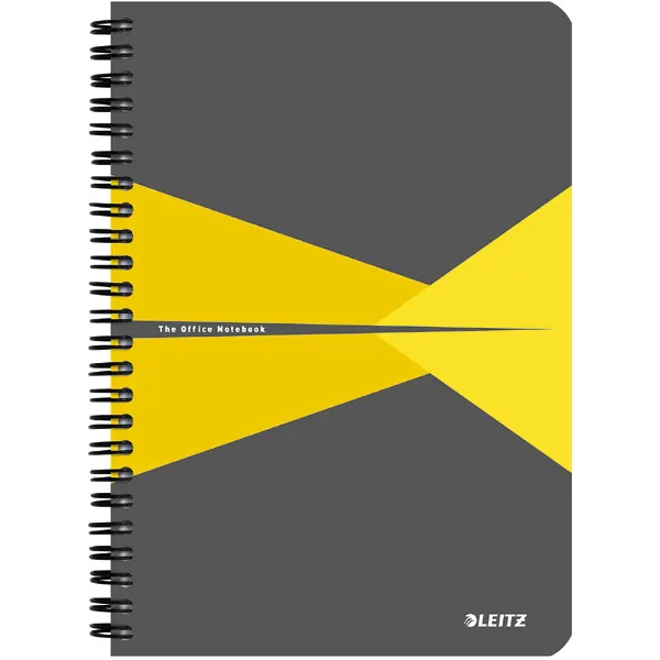 Collegeblock Leitz Office 4498 - A5 148 x 210 mm gelb kariert Lineatur05 5 x 5 mm 90 Blatt FSC hochweißes Premiumpapier 90 g/m²