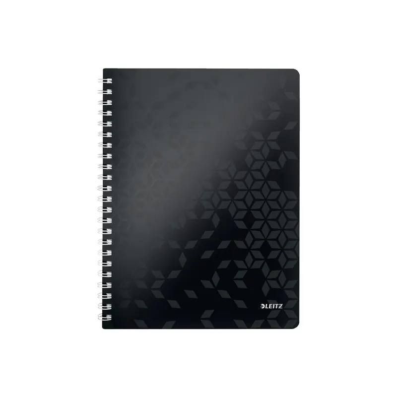 Collegeblock Leitz WOW 4637 - A4 210 x 297 mm schwarz liniert Lineatur21 mit Schreiblinie 80 Blatt FSC extraweißes Qualitätspapier 80 g/m²  Pckg/6