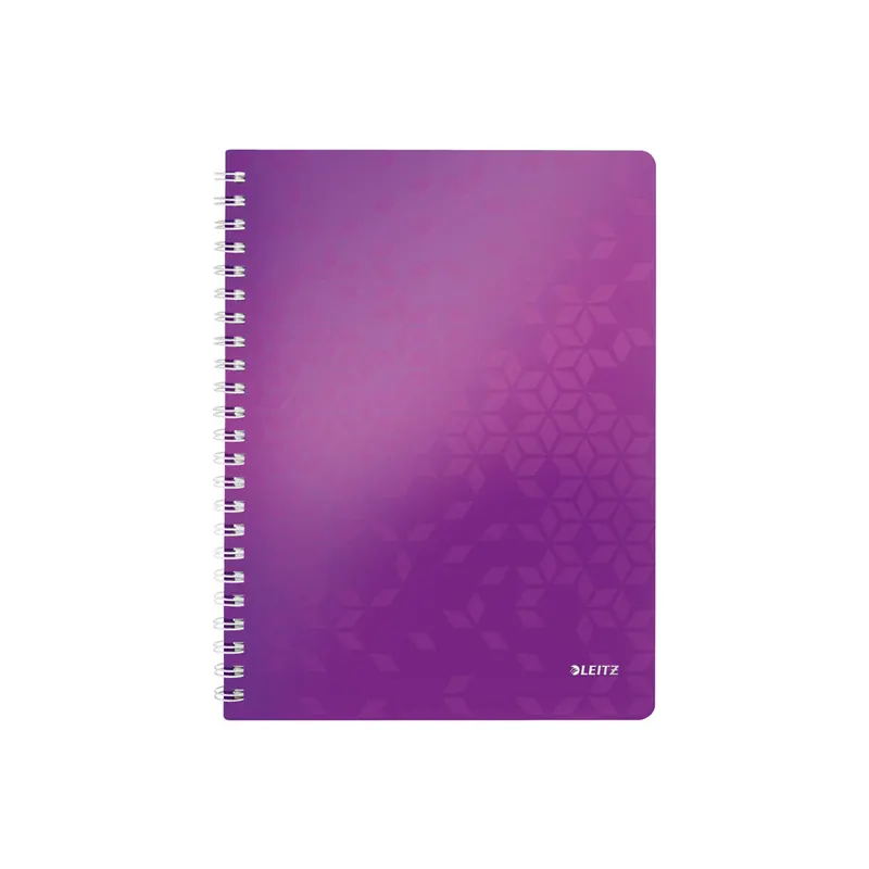 Collegeblock Leitz WOW 4637 - A4 210 x 297 mm violett liniert Lineatur21 mit Schreiblinie 80 Blatt FSC extraweißes Qualitätspapier 80 g/m²  Pckg/6