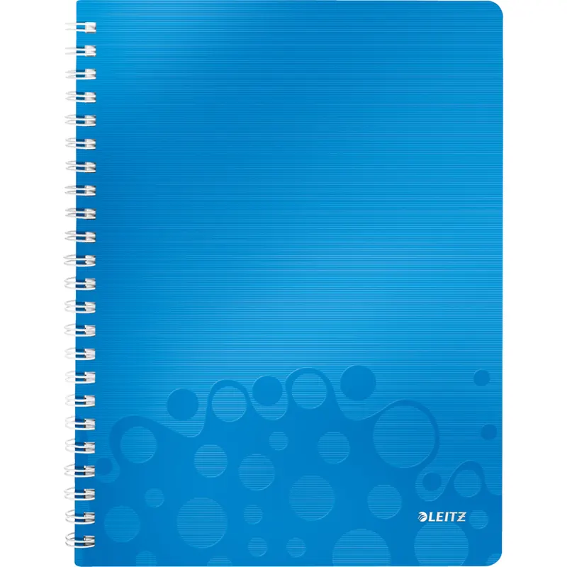 Collegeblock Leitz WOW 4638-A - A4 210 x 297 mm blau kariert Lineatur22 5 x 5 mm 80 Blatt FSC extraweißes Qualitätspapier 80 g/m²