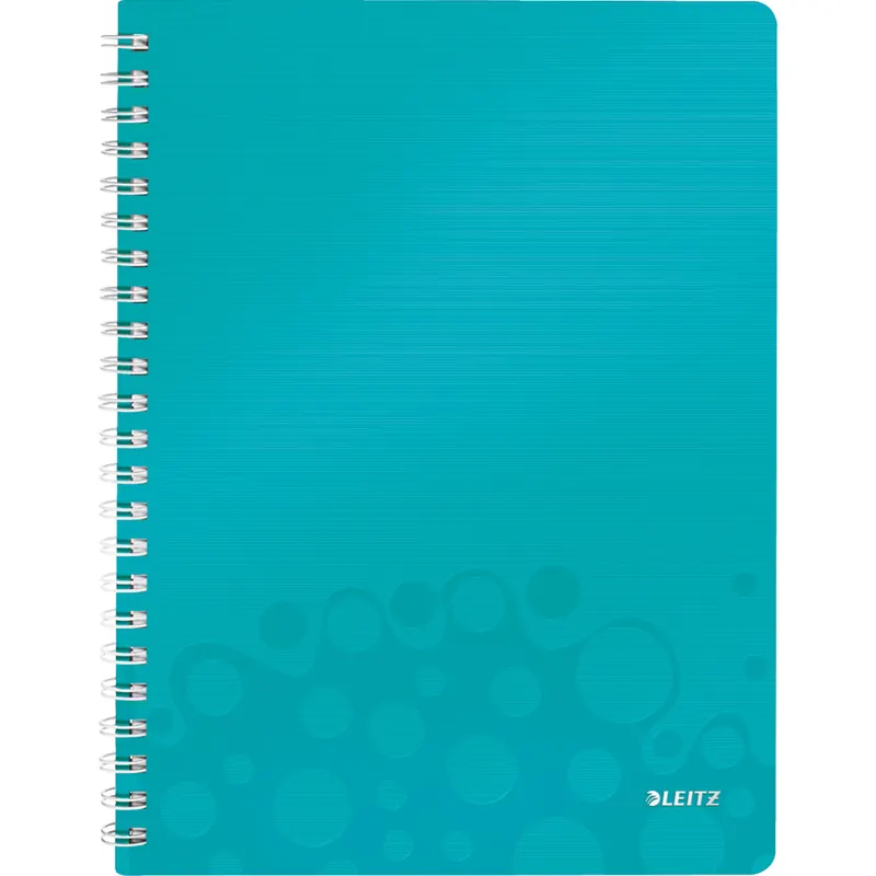 Collegeblock Leitz WOW 4638-A - A4 210 x 297 mm eisblau kariert Lineatur22 5 x 5 mm 80 Blatt FSC extraweißes Qualitätspapier 80 g/m²