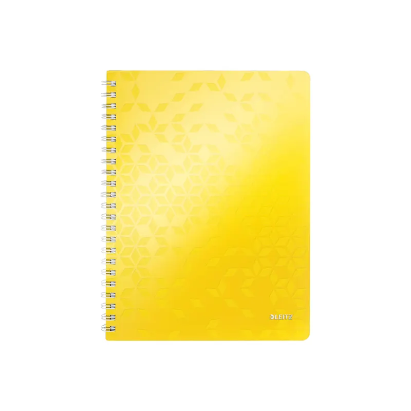 Collegeblock Leitz WOW 4638 - A4 210 x 297 mm gelb kariert Lineatur22 5 x 5 mm 80 Blatt FSC extraweißes Qualitätspapier 80 g/m²
