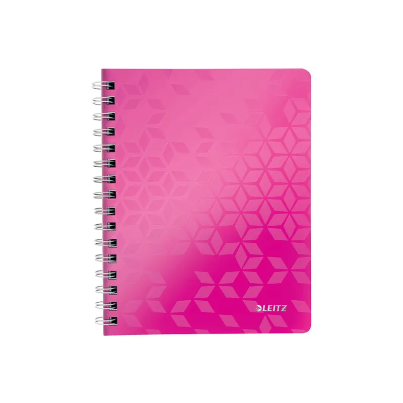 Collegeblock Leitz WOW 4639 - A5 148 x 210 mm pink liniert Lineatur04 mit Schreiblinie 80 Blatt FSC extraweißes Qualitätspapier 80 g/m²  Pckg/6