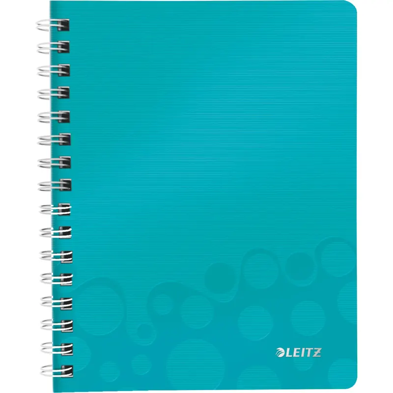 Collegeblock Leitz WOW 4641-A - A5 148 x 210 mm eisblau kariert Lineatur05 5 x 5 mm 80 Blatt FSC extraweißes Qualitätspapier 80 g/m²