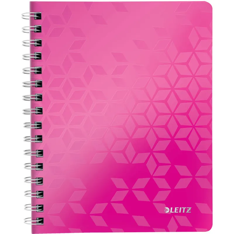 Collegeblock Leitz WOW 4641 - A5 148 x 210 mm pink kariert Lineatur05 5 x 5 mm 80 Blatt FSC extraweißes Qualitätspapier 80 g/m²