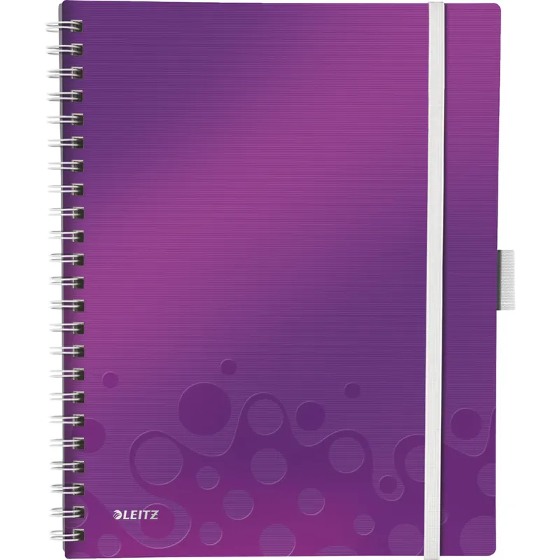 Collegeblock Leitz WOW Be Mobile 4644-A - A4 210 x 297 mm violett liniert Lineatur21 mit Schreiblinie 80 Blatt FSC extraweißes Qualitätspapier 80 g/m²