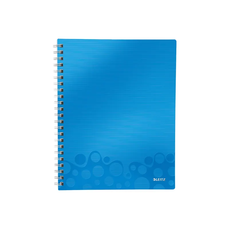 Collegeblock Leitz WOW Get Organised 4643 - A4 210 x 297 mm blau kariert Lineatur22 5 x 5 mm 80 Blatt extraweißes Qualitätspapier 80 g/m²
