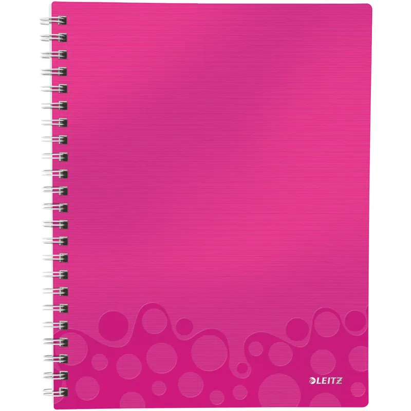 Collegeblock Leitz WOW Get Organised 4643 - A4 210 x 297 mm pink kariert Lineatur22 5 x 5 mm 80 Blatt extraweißes Qualitätspapier 80 g/m²