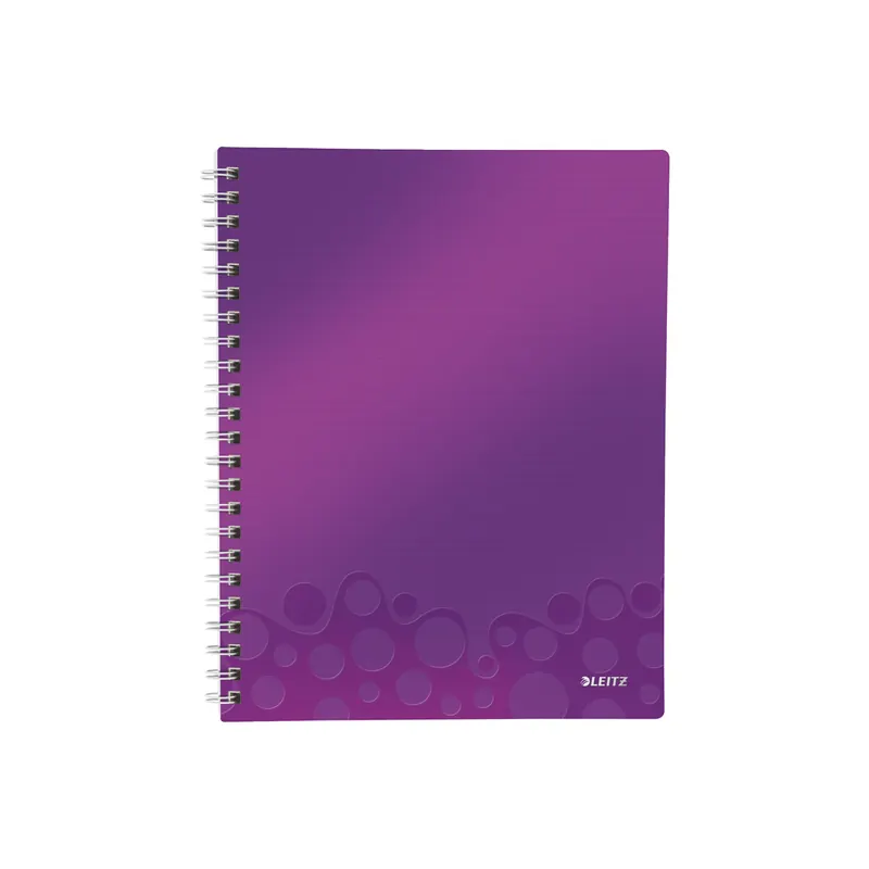 Collegeblock Leitz WOW Get Organised 4643 - A4 210 x 297 mm violett kariert Lineatur22 5 x 5 mm 80 Blatt extraweißes Qualitätspapier 80 g/m²