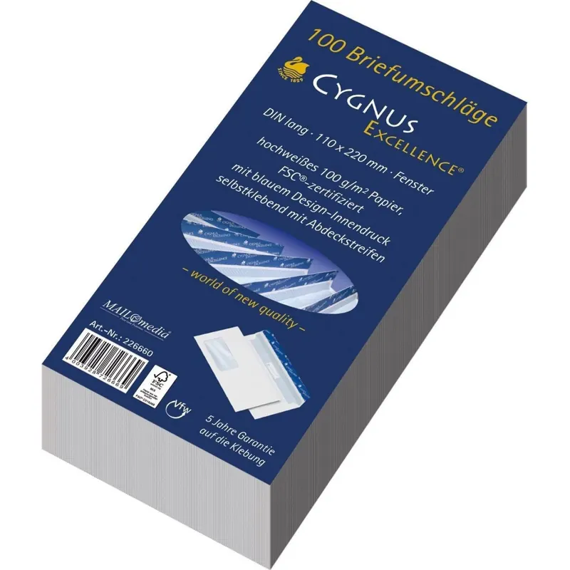 CYGNUS EXCELLENCE 30002393 Briefhülle DL HK 100 g weiß