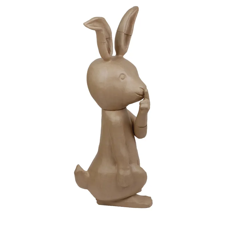Décopatch Figur Pappmaché Hase stehend XL 146cm - Kartonbraun