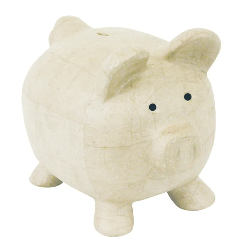 Décopatch Figur Pappmaché Sparschwein M - Kartonbraun