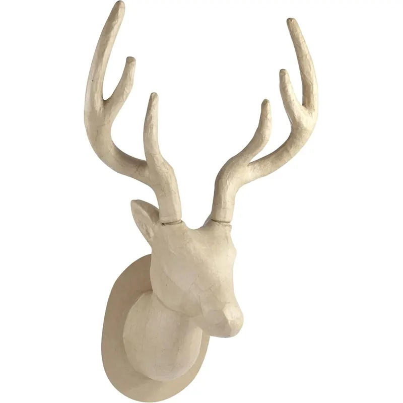 Décopatch Figur Pappmaché Trophäe Hirsch 32x25x63cm