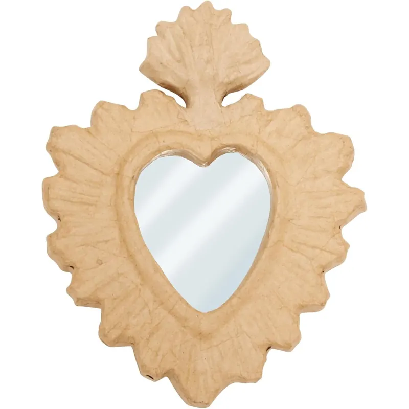 Decopatch HD105C Pappmaché, Votivgabe Herzspiegel 2,3x21,5x27 cm - Kartonbraun