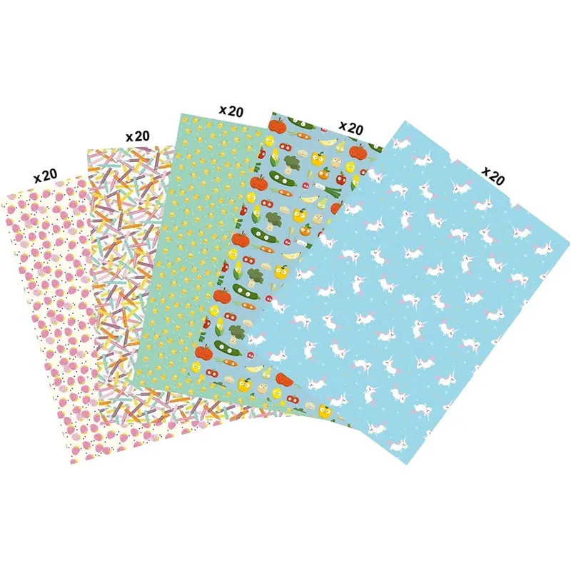 Décopatch, Maxi-Packung mit 100 Blatt Décopatch-Papier (30x40cm), Sortiment Kinder