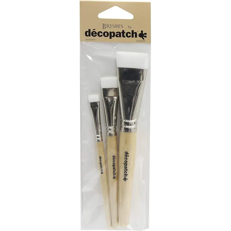 Décopatch PACK3PCO Nylonpinsel (7 x 23,5 cm, perfekt für glatte Untergründe) 3er Pack