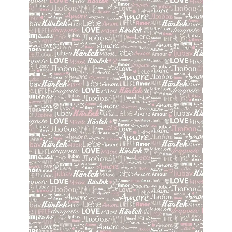 Décopatch Papier No. 686 Packung mit 20 Blätter (Liebe in unterschiedliche Sprachen, 395 x 298 mm, ideal für Ihre Papmachés)