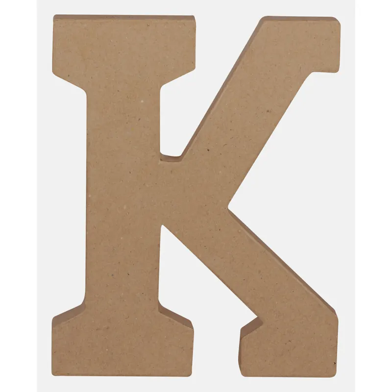 Decopatch, Pappmaché Kraft, Großbuchstabe K 20cm - Kartonbraun