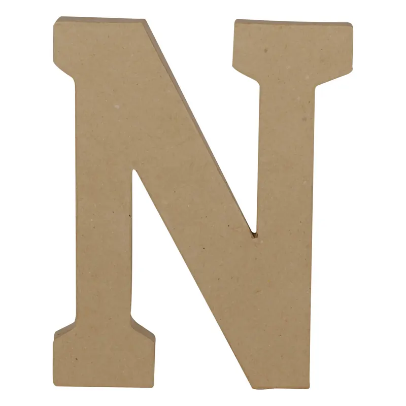 Decopatch, Pappmaché Kraft, Großbuchstabe N 20cm - Kartonbraun