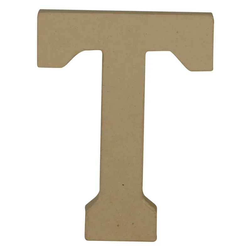 Decopatch, Pappmaché Kraft, Großbuchstabe T 20cm - Kartonbraun