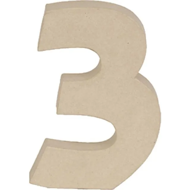 Décopatch, Pappmaché, Ziffer 3 Kraft 20 cm