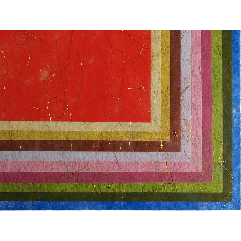 Deko-Vlies, mit Goldfäden, 23 x 33 cm, P/10 Blatt farbig sortiert