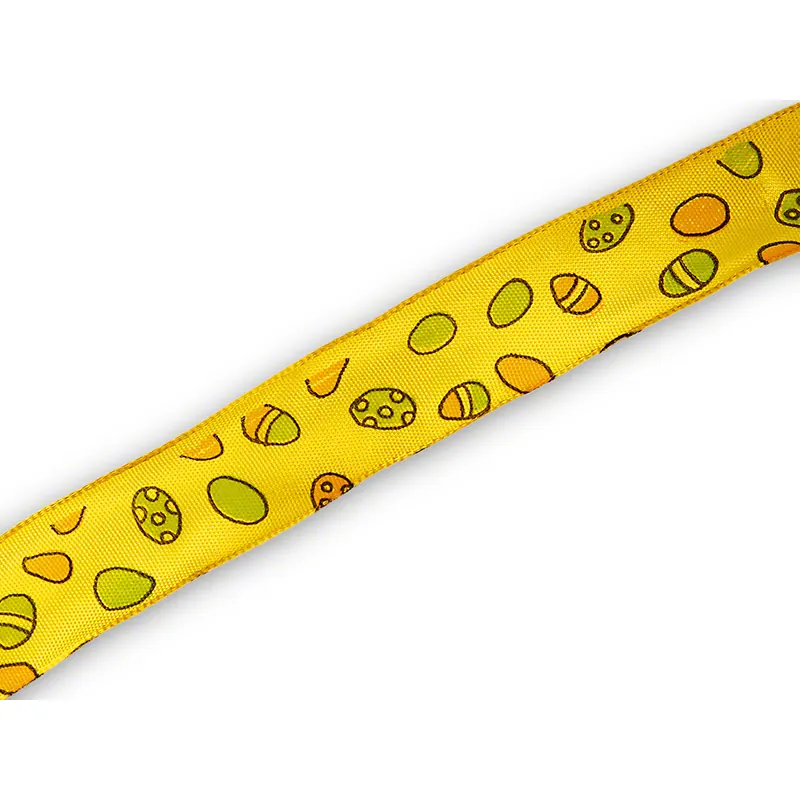 Dekoband mit Drahtkante Ostern, Motiv "Eier", 5m, Pecotex