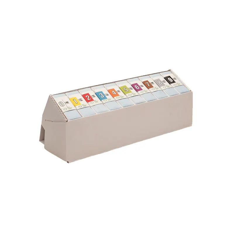Depotaufstellschachtel Leitz Orgacolor 6671 - 330 x 80 mm weiß mit Ziffernsortiment 0-9