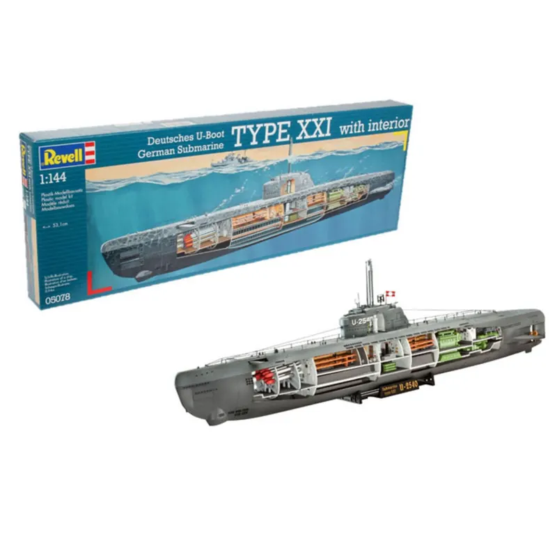 Deutsches U-Boot Typ XXI mit Interieur Revell Modellbausatz
