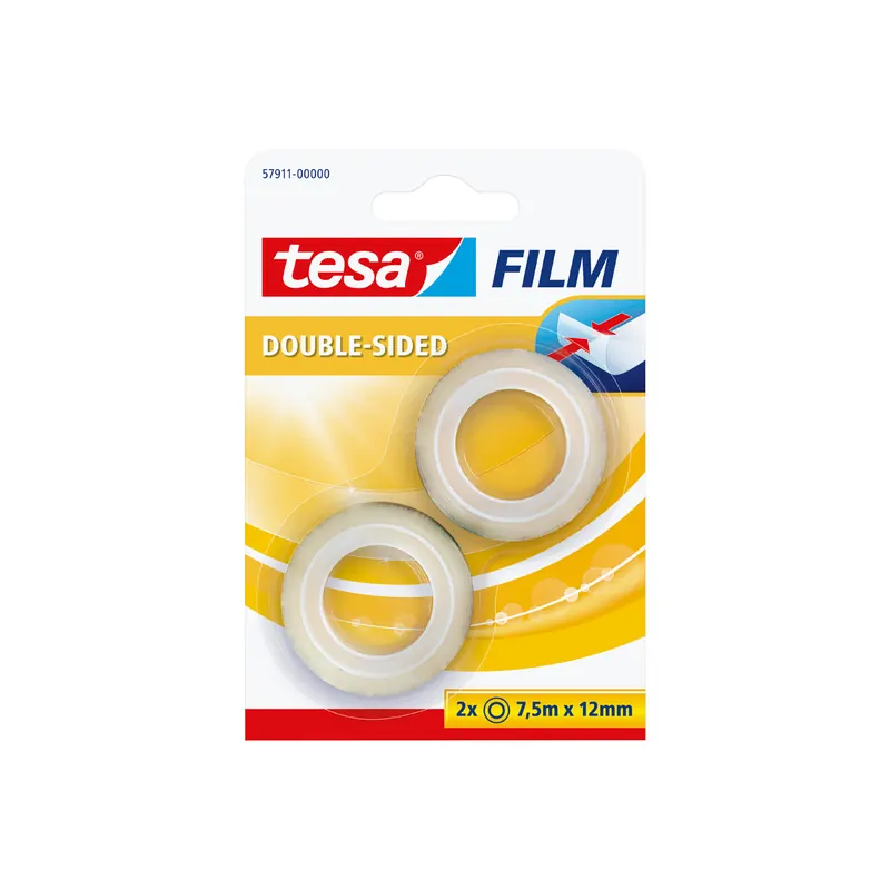 Doppelklebefilmband tesa tesafilm 57911 - 12 mm x 7,5 m transparent für Privat/Endverbraucher-Anwendungen Set