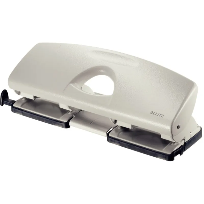 Doppellocher Leitz 5022 - grau 16 Blatt mit Anschlagschiene Aluminium-Druckguss