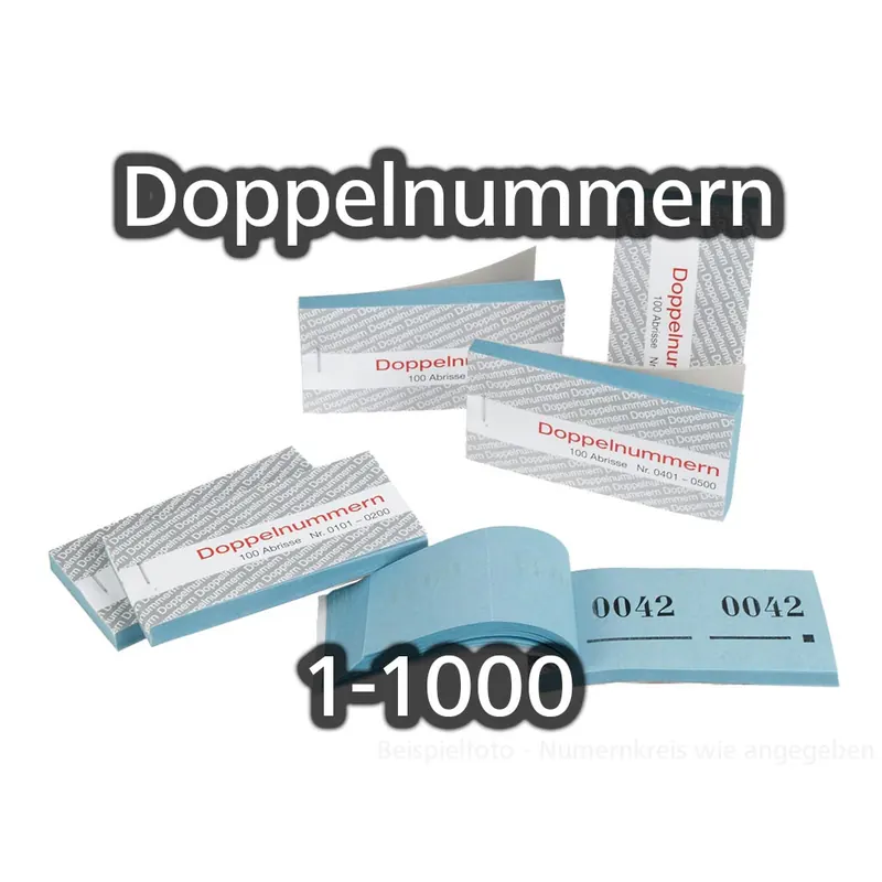 Doppelnummern, blau, 1-1000, P/10 Blocks a 100 Abrisse