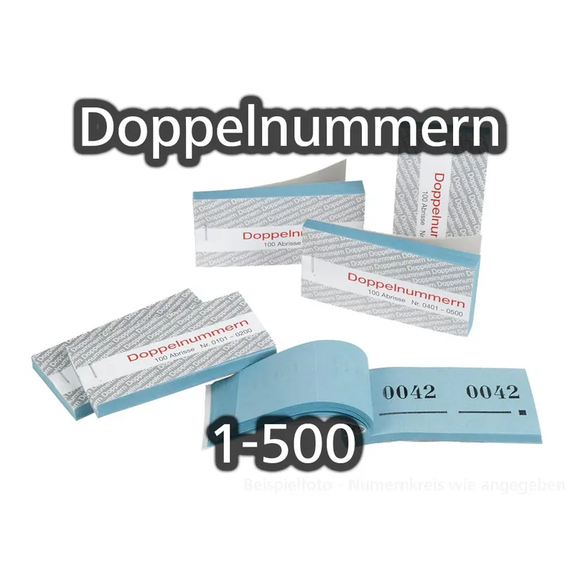 Doppelnummern, blau, 1-500,  P/5 Blocks a 100 Abrisse
