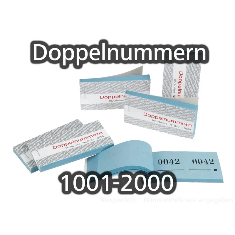 Doppelnummern, blau, 1001-2000, P/10 Blocks a 100 Abrisse