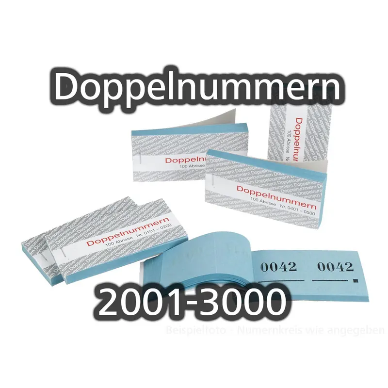 Doppelnummern, blau, 2001-3000, P/10 Blocks a 100 Abrisse