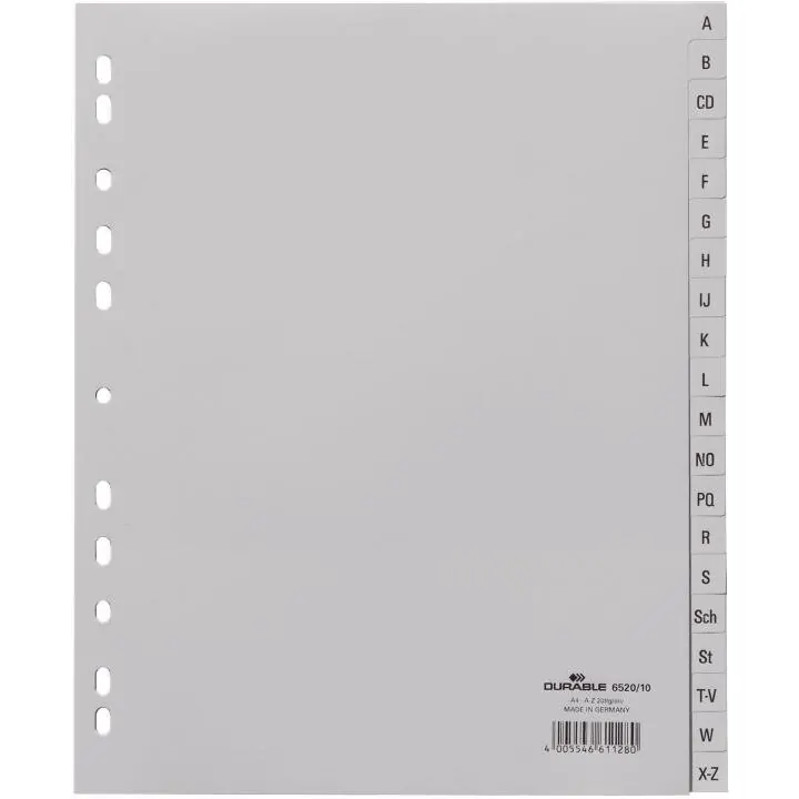 Durable Ordnerregister DIN A4, A-Z, grau, 6520-10
