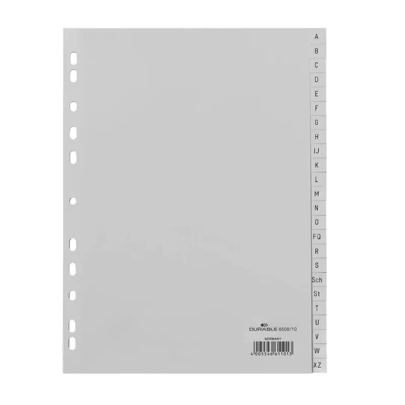 DURABLE Ordnerregister DIN A4 Vollformat A-Z grau 24-teilig