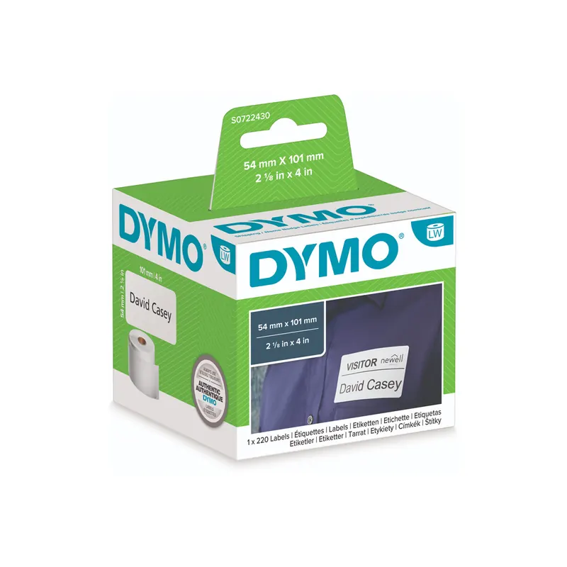 Dymo Etikett Gratisaktion 6+1 99014-P6+1 - auf Rolle Versand-Etikett 54 x 101 mm weiß permanent Thermopapier für Thermodrucker Karton 7x220
