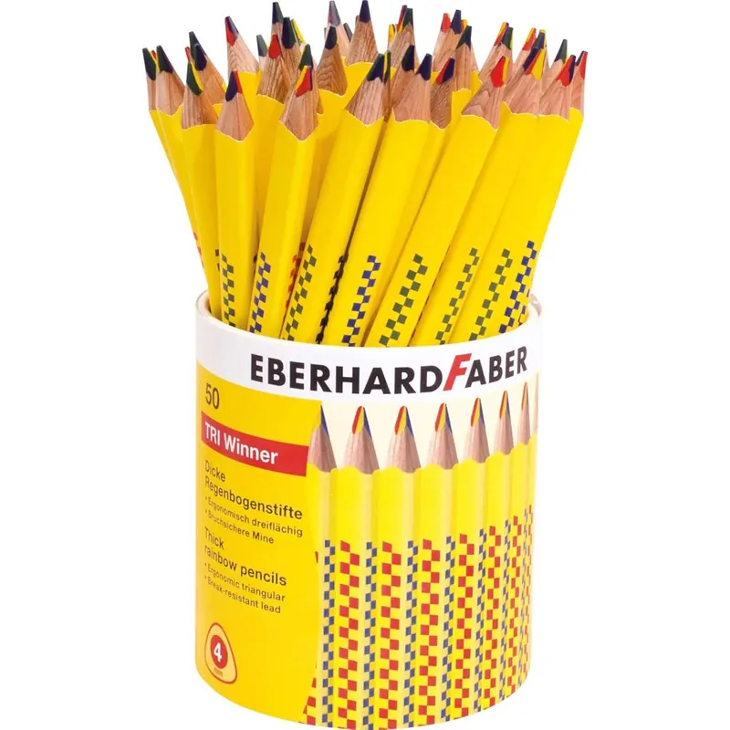 Eberhard Faber 517450 Regenbogenstift TRI Winner, 50er Köcher