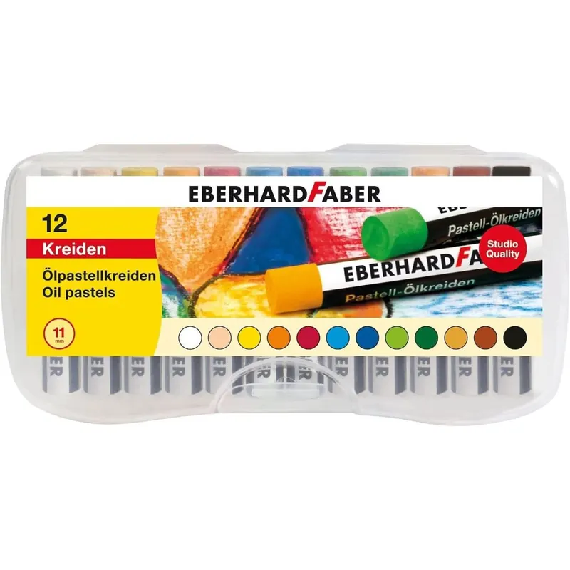 Eberhard Faber 522013 - 12x Ölpastellkreiden in Plastikbox