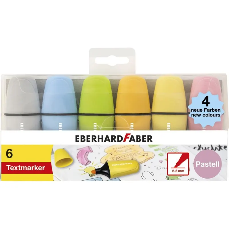 Eberhard Faber 551413 Textmarker Mini Highlighter pastell Nr.II 6er Etui