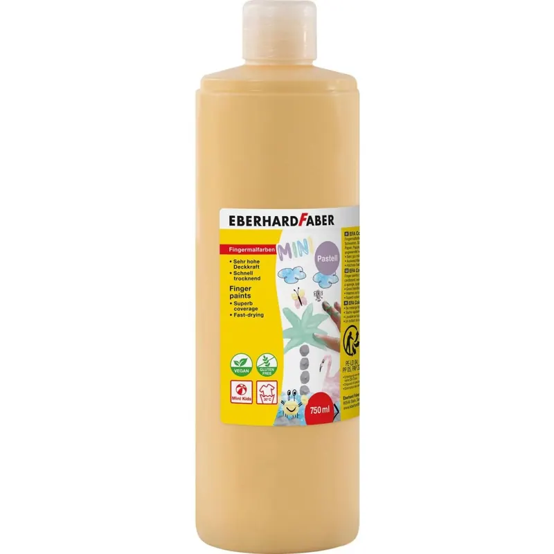 Eberhard Faber 578909 - Fingerfarbe EFA Color, pfirsich, 750 ml, schnelltrocknend und auswaschbar