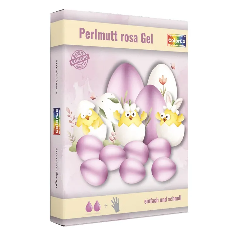 Eierfarben - Perlmutt rosa Gel - 2 flüssige Eierfarben Rosa - 16 Milliliter