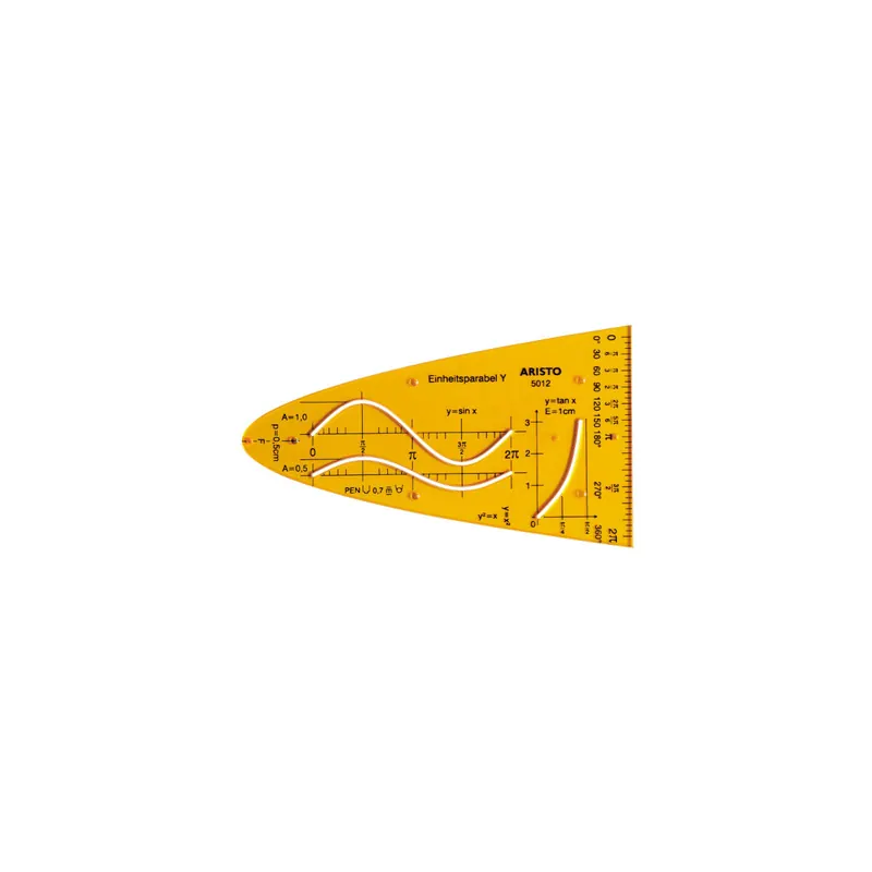 Einheitsparabel Aristo AH5012 - 200 x 75 mm gelb transparent Kurven der trigonometrischen Funktionen